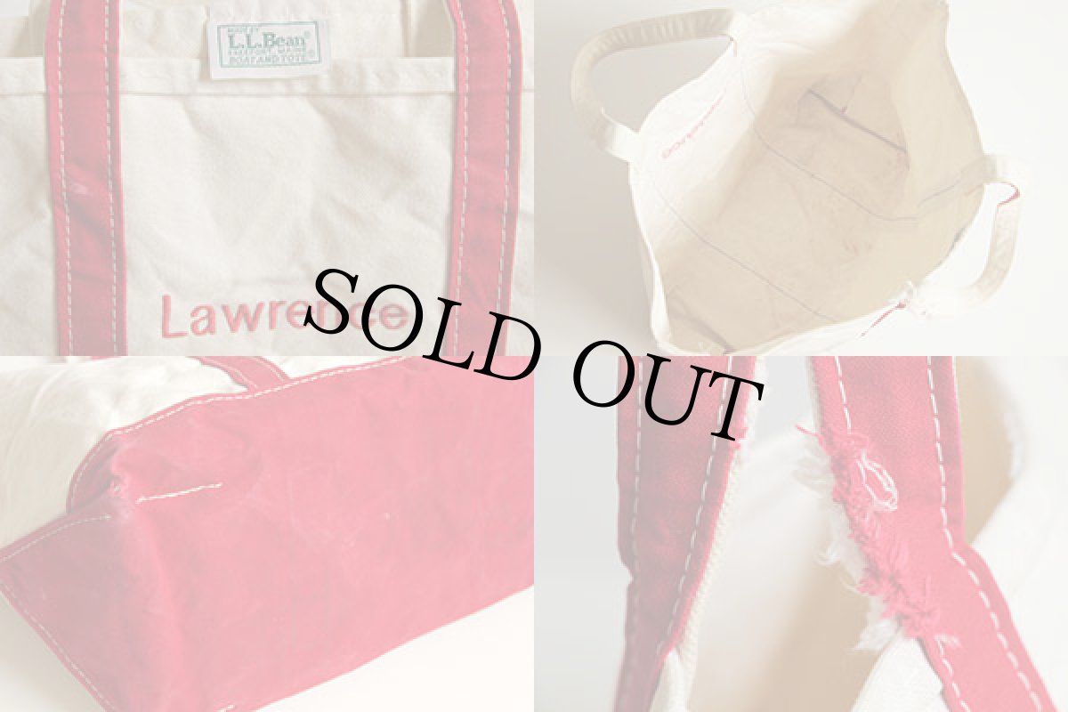 画像3: 90s L.L.Bean BOAT AND TOTE キャンバス トートバッグ 赤 L★ラージ (3)