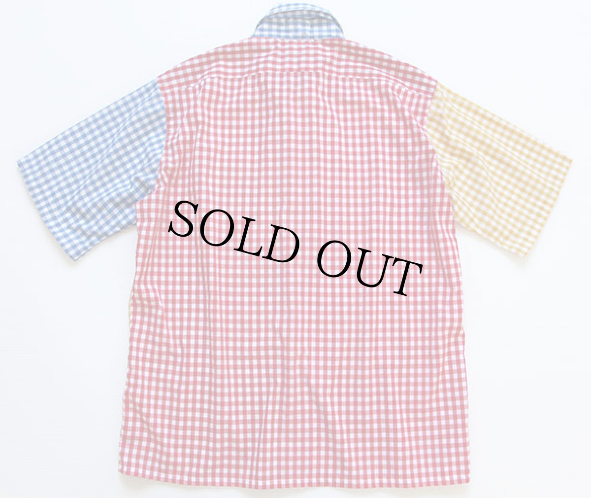 画像2: 70s Hathaway クレイジーパターン ギンガムチェック 半袖シャツ L 16.5 (2)