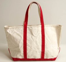 画像2: 90s L.L.Bean BOAT AND TOTE キャンバス トートバッグ 赤 L★ラージ (2)