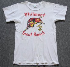 画像2: 60s BSA ボーイスカウト Philmont 染み込みプリント コットンTシャツ 白 (2)