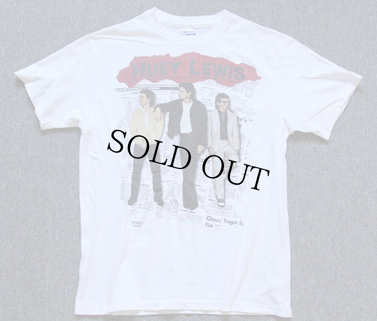 画像2: 80s USA製 Hanes HUEY LEWIS & THE NEWS コットンTシャツ 白 L (2)