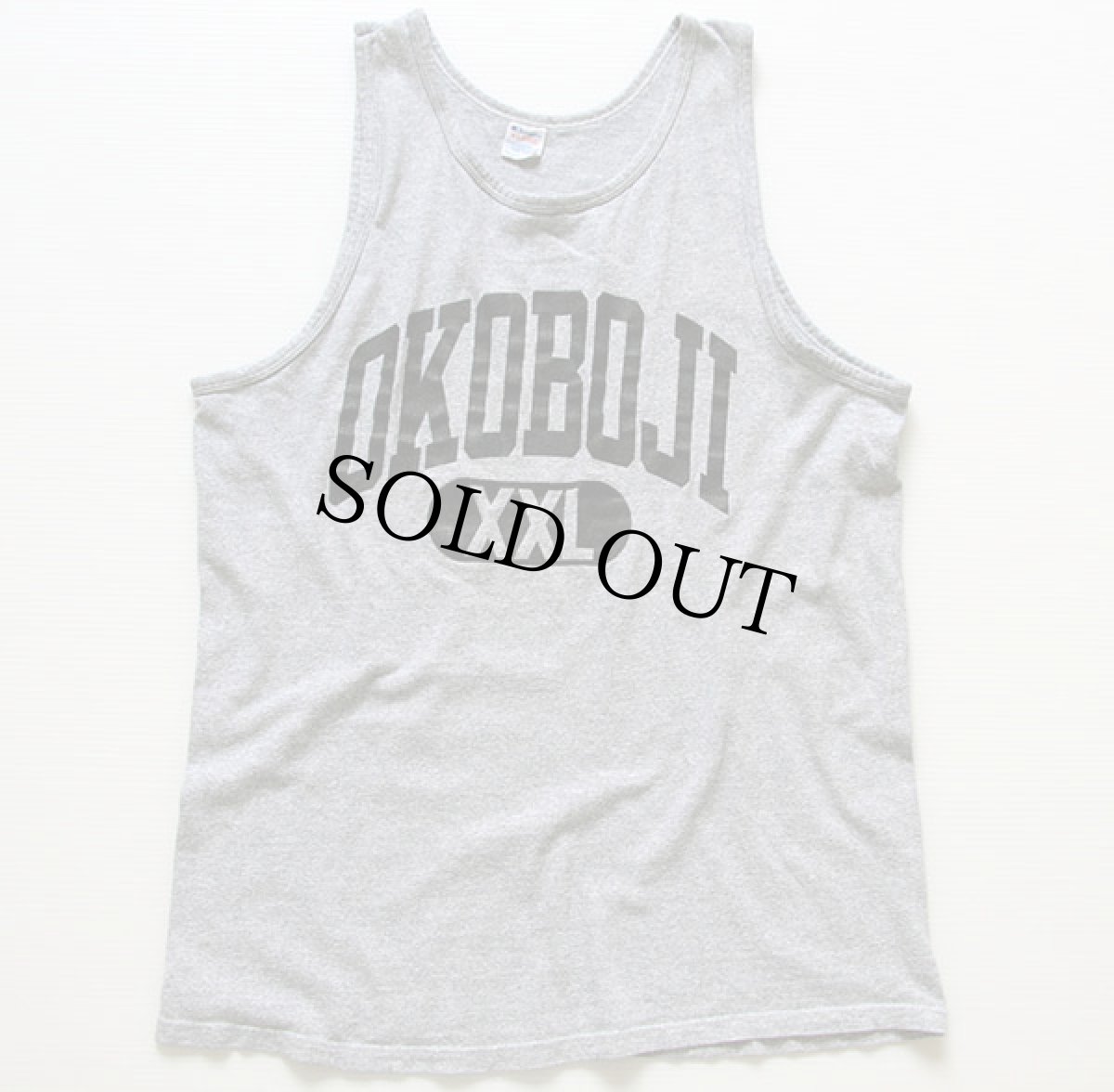 画像2: 80s USA製 Championチャンピオン OKOBOJI 88/12 タンクトップ 杢グレー XL (2)