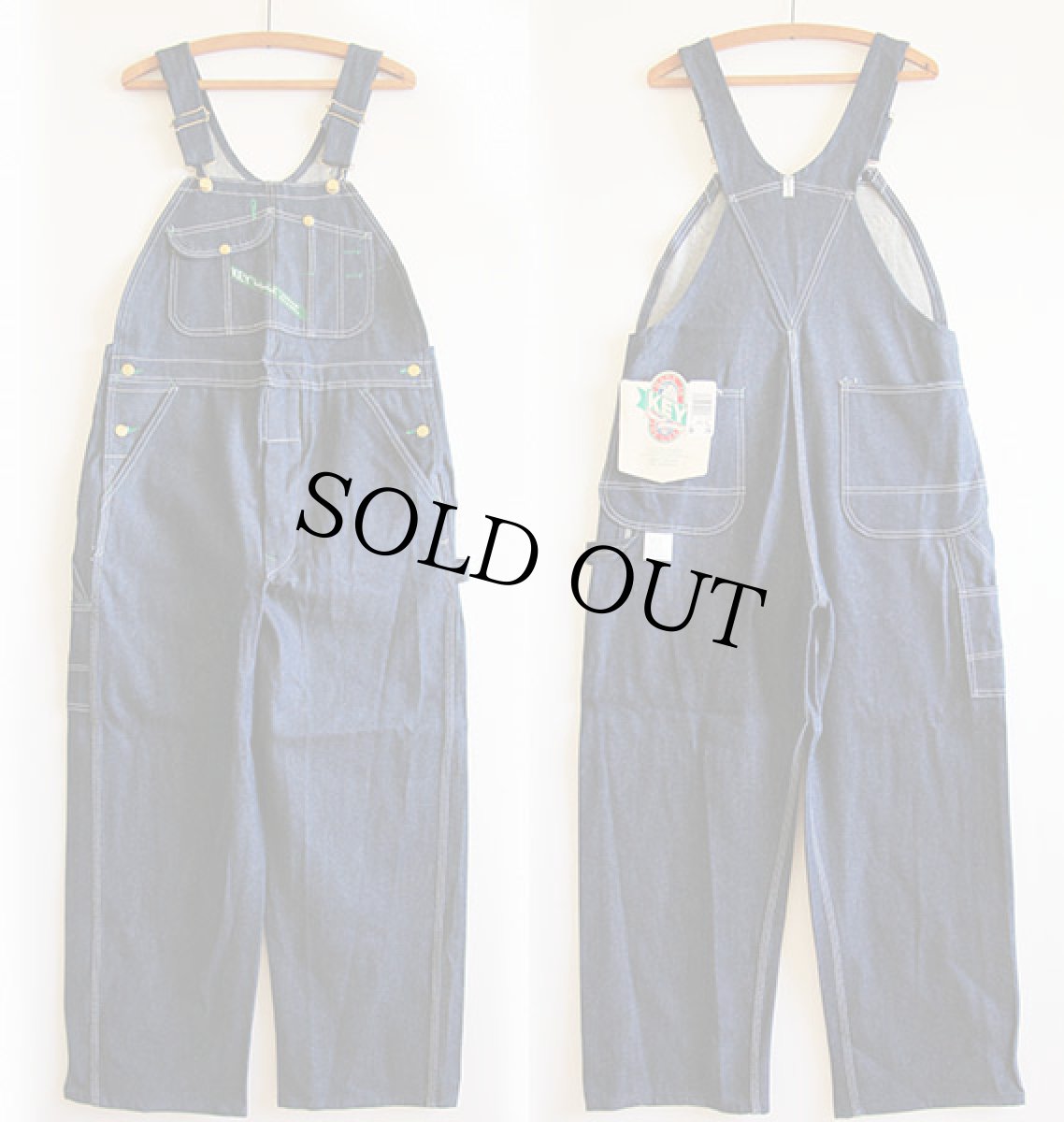画像2: デッドストック★80s USA製 KEY Imperial デニム オーバーオール 36×29 (2)