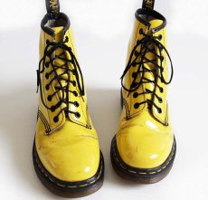 画像1: 英国製 DR.MARTENSドクターマーチン 8ホールブーツ パテント イエロー UK5 (1)