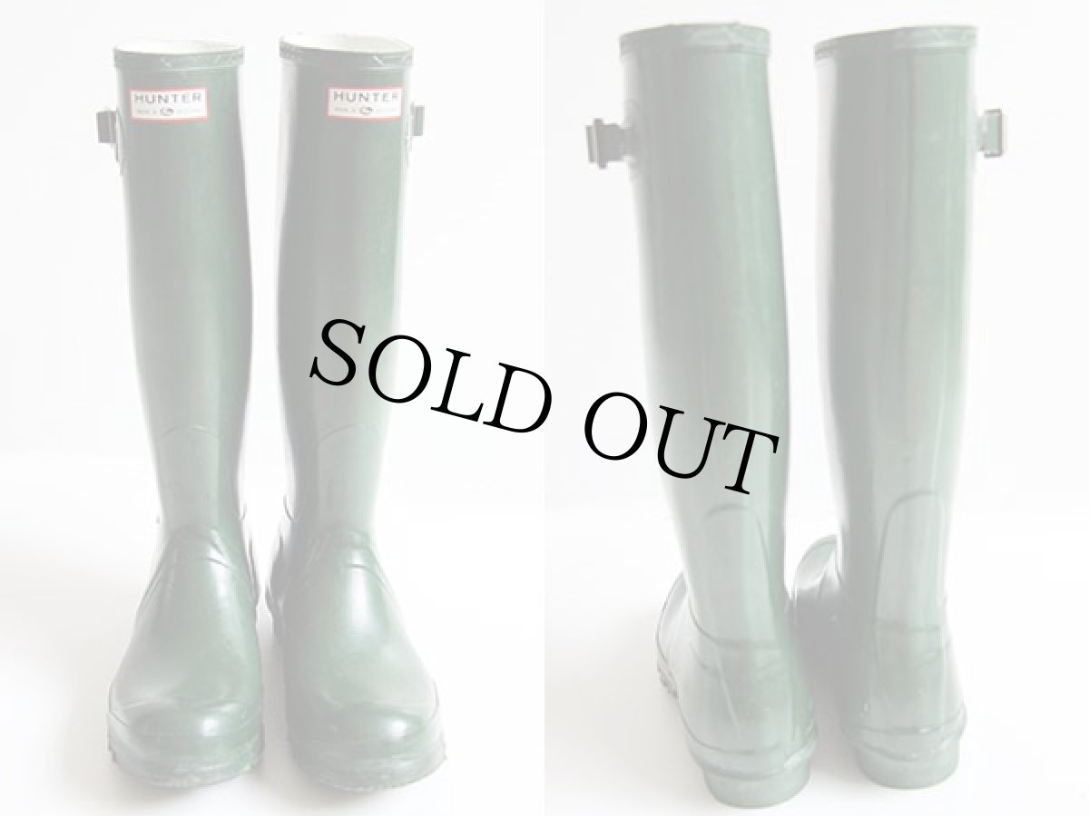 画像2: スコットランド製 HUNTERハンター ラバー レインブーツ 緑 UK7 (2)