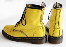 画像2: 英国製 DR.MARTENSドクターマーチン 8ホールブーツ パテント イエロー UK5 (2)