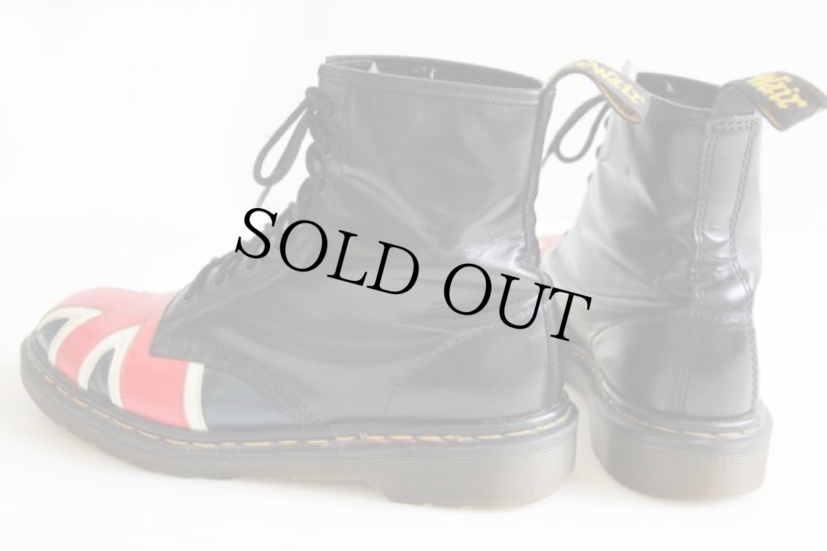 画像2: 英国製 DR.MARTENSドクターマーチン ユニオンジャック 8ホールブーツ 黒 UK8 (2)