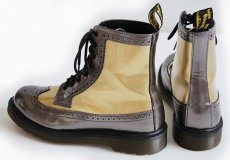 画像2: DR.MARTENSドクターマーチン HARRIE ウイングチップ 8ホールブーツ パテント ゴールド×ブロンズ UK7 (2)