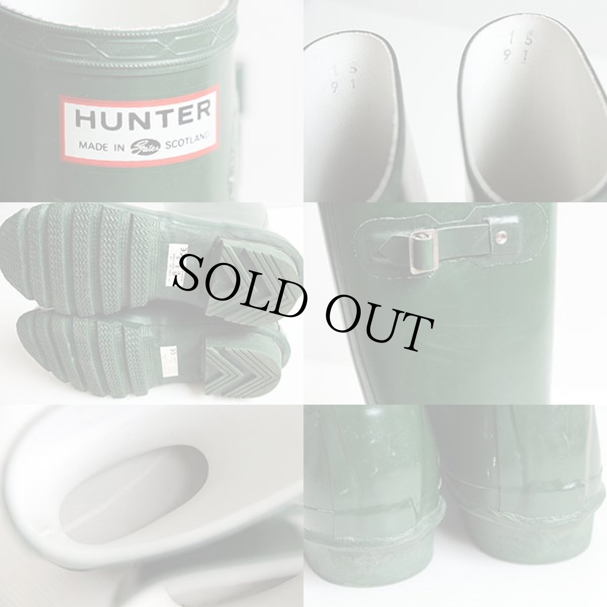 画像3: スコットランド製 HUNTERハンター ラバー レインブーツ 緑 UK7 (3)