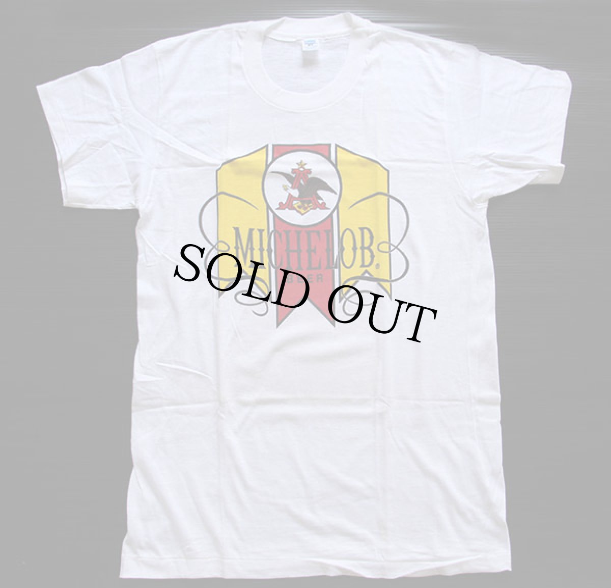 画像2: デッドストック★70s USA製 Hanes MICHELOB BEER 染み込みプリント Tシャツ 白 M (2)