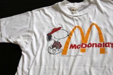 画像1: 80s McDonald'sマクドナルド×スヌーピー Tシャツ 白 M (1)