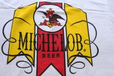 画像4: デッドストック★70s USA製 Hanes MICHELOB BEER 染み込みプリント Tシャツ 白 M (4)