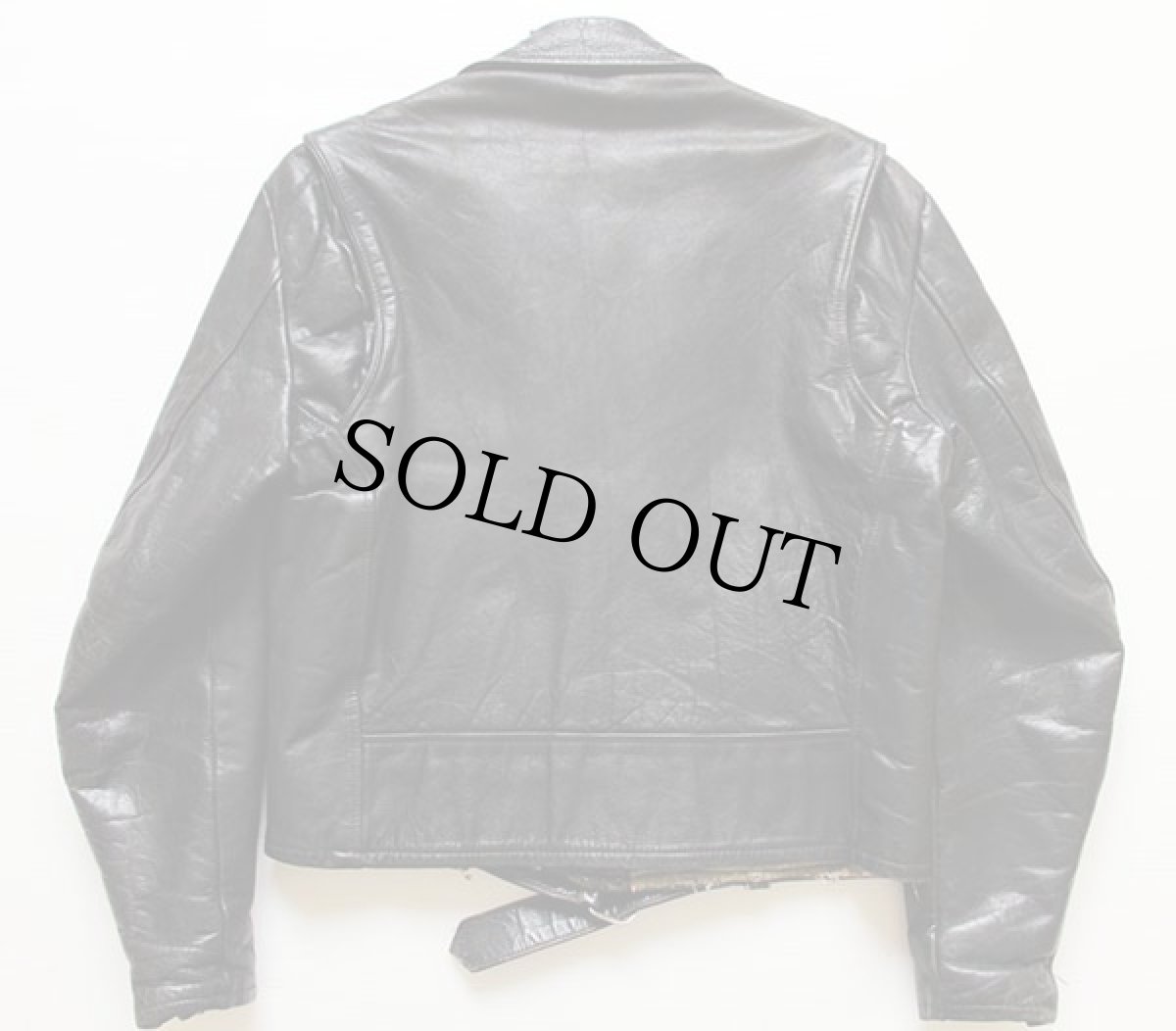 画像2: 50s UNKNOWN ダブルライダース ホースハイド レザージャケット 黒 (2)