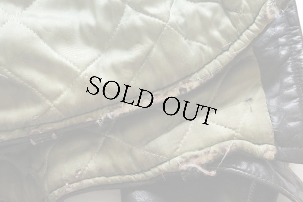 画像9: 50s UNKNOWN ダブルライダース ホースハイド レザージャケット 黒 (9)