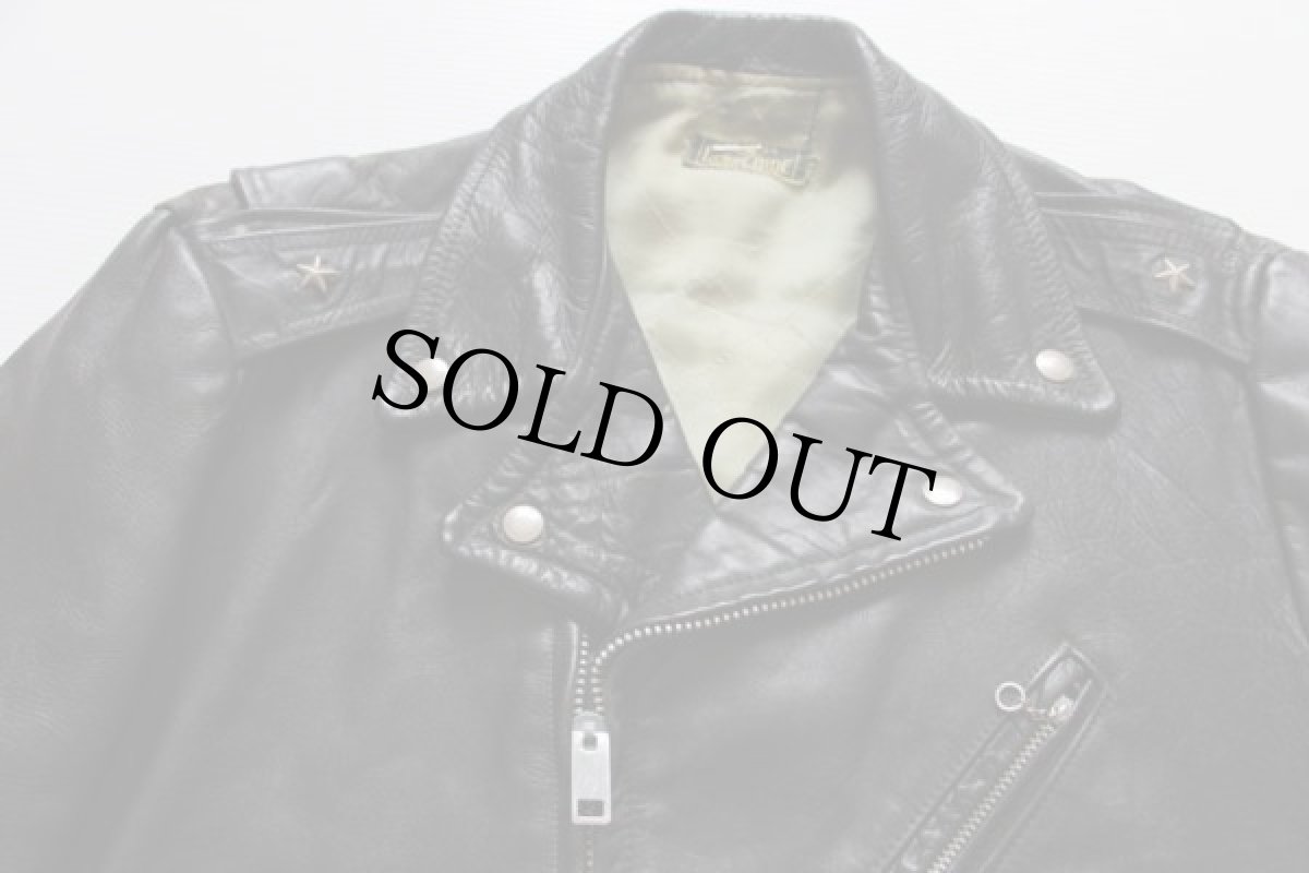 画像3: 50s UNKNOWN ダブルライダース ホースハイド レザージャケット 黒 (3)