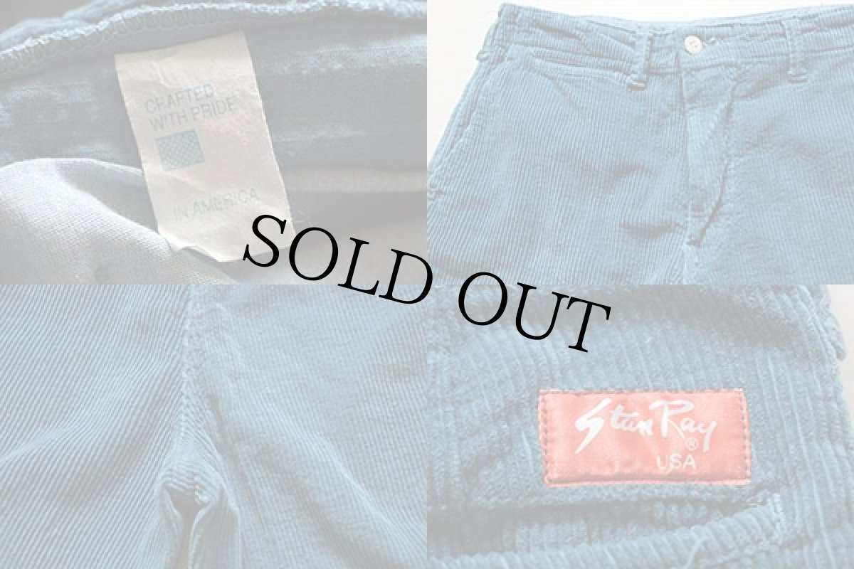 画像3: 90s USA製 Stan Ray 太畝 コーデュロイ ショートパンツ 青緑★ショーツ (3)