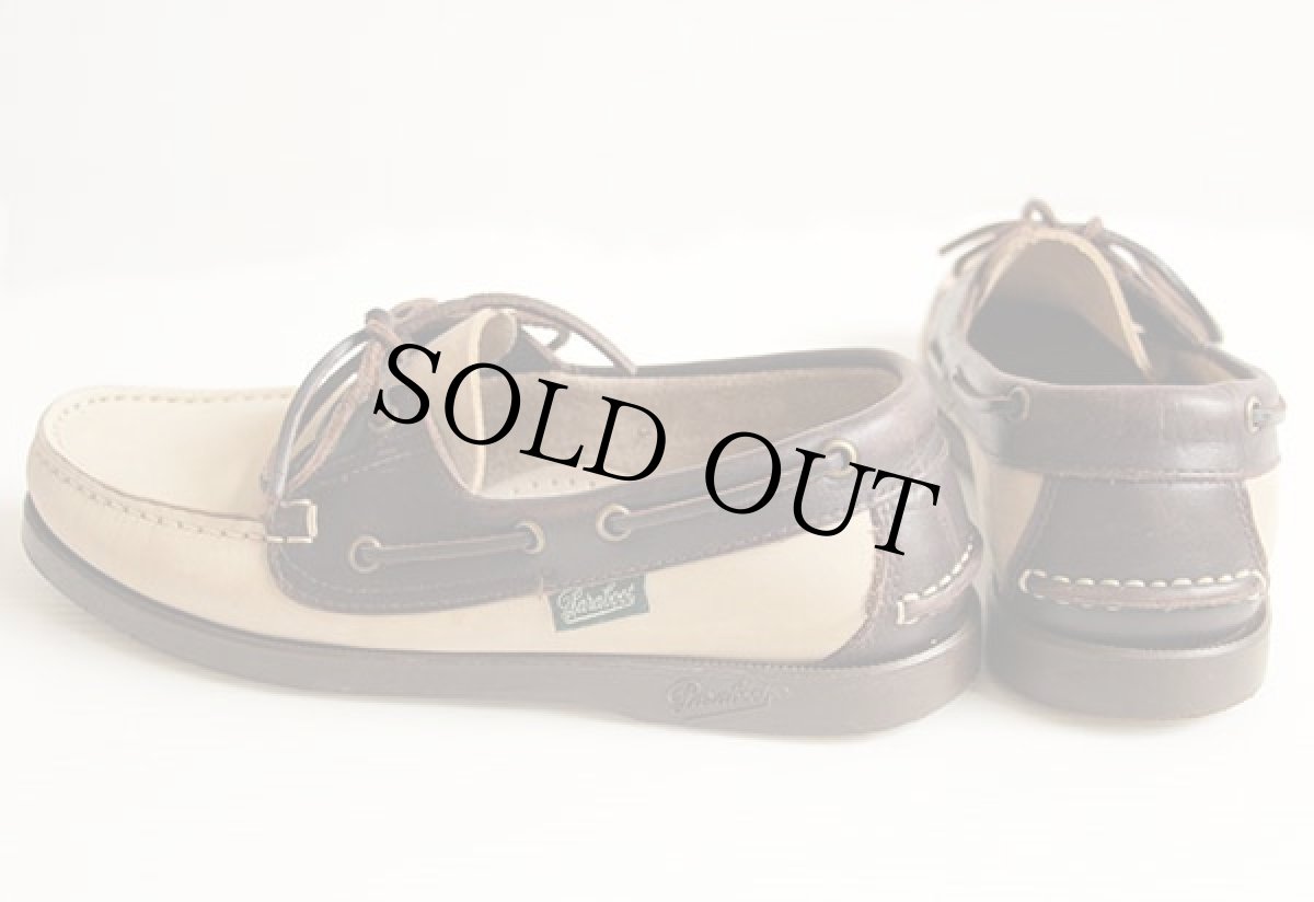 画像2: フランス製 Parabootパラブーツ ツートン モカシン ヌバック レザー デッキシューズ (2)