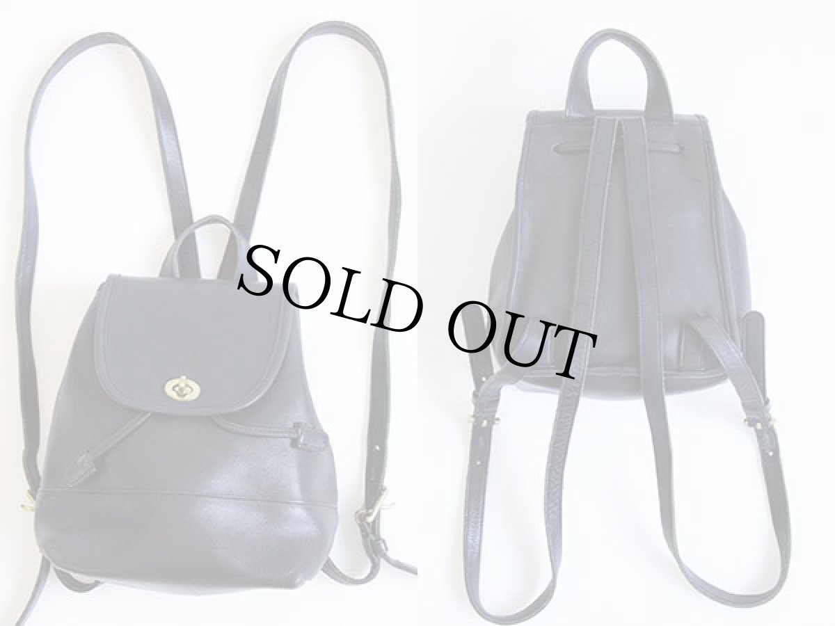 画像3: USA製 COACH オールド コーチ レザー リュックサック 黒★9960 (3)
