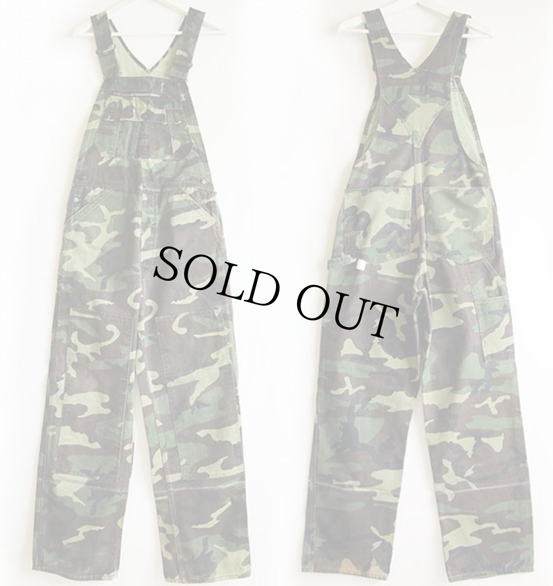 画像2: 80s LIBERTY 迷彩 ダブルニー オーバーオール 30×32 (2)