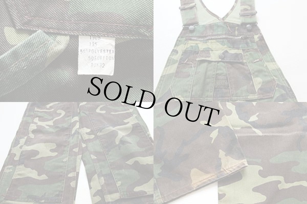 画像3: 80s LIBERTY 迷彩 ダブルニー オーバーオール 30×32 (3)