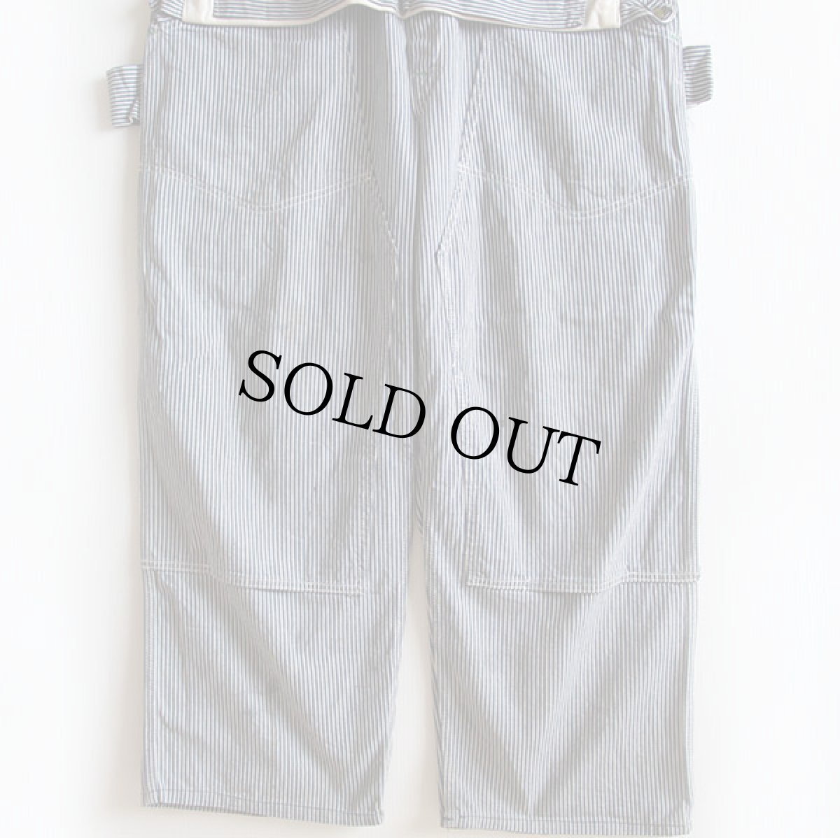 画像7: 60s OSHKOSH B'GOSH エプロン付き ヒッコリー ストライプ ダブルニー オーバーオール (7)