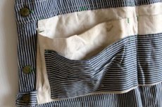 画像8: 60s OSHKOSH B'GOSH エプロン付き ヒッコリー ストライプ ダブルニー オーバーオール (8)