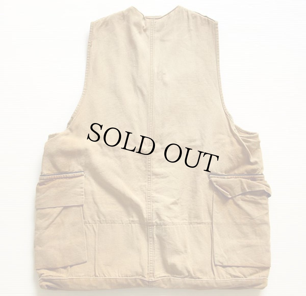 画像2: 50s Duxbak ガンパッチ付き ハーフムーン ポケット ハンティングベスト カーキ S (2)