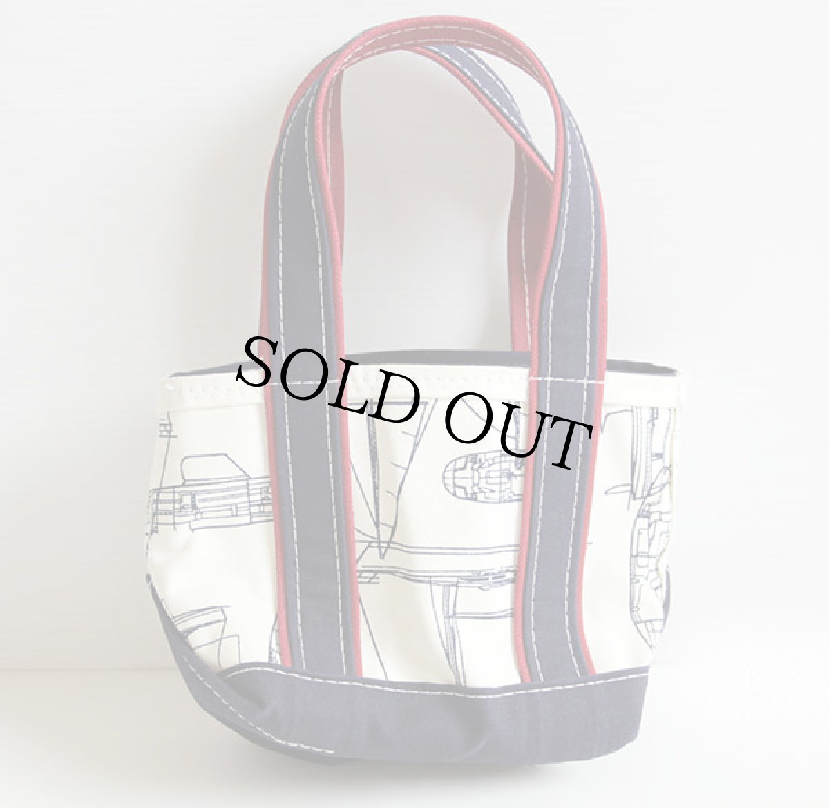 画像2: USA製 L.L.Bean BOAT AND TOTE ヨット柄 キャンバス トートバッグ ジップトップ ミニ (2)