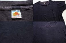 画像4: 70s USA製 FRUIT OF THE LOOM 無地 コットン ポケットTシャツ 黒 M (4)