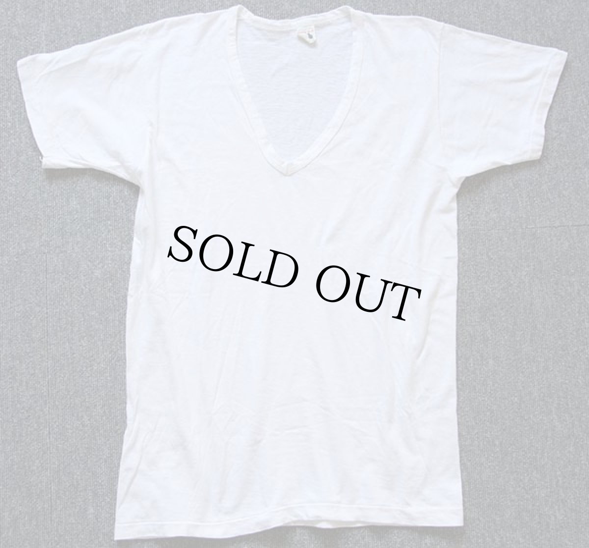 画像2: 80s USA製 FRUIT OF THE LOOM 無地 バインダー Vネック コットン Tシャツ 白 M (2)