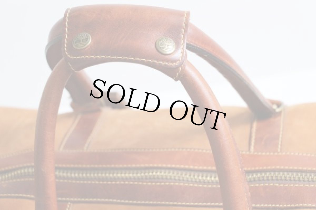 画像7: USA製 Timberlandティンバーランド ヌバックレザー ボストンバッグ 茶 (7)