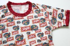 画像1: 70s Schlitz 総柄 リンガーTシャツ (1)