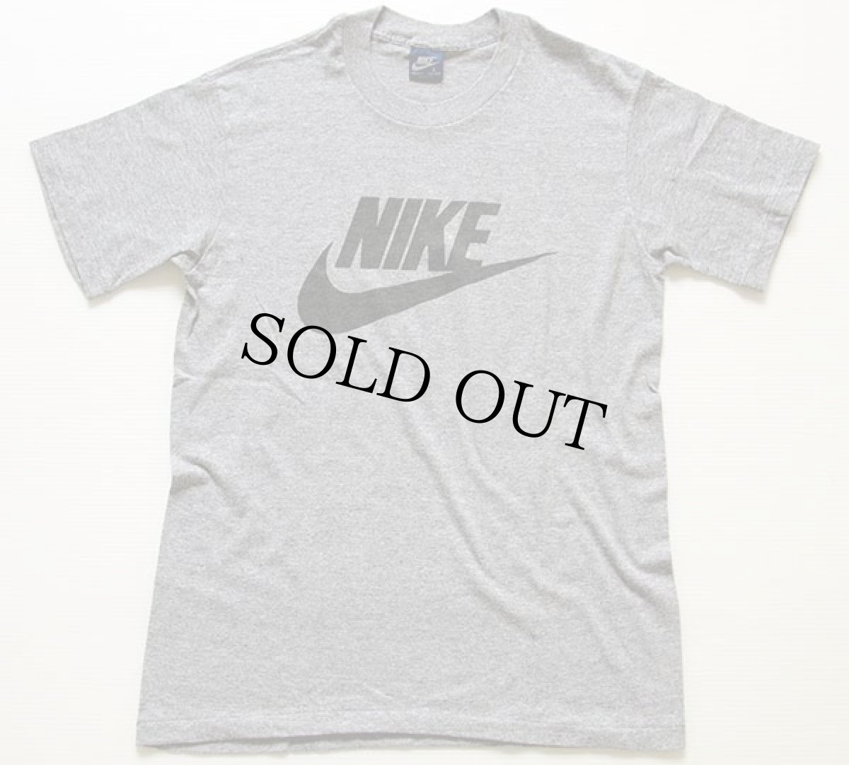 画像2: 80s USA製 NIKEナイキ ロゴ Tシャツ 杢グレー L (2)