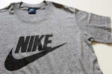 画像1: 80s USA製 NIKEナイキ ロゴ Tシャツ 杢グレー L (1)