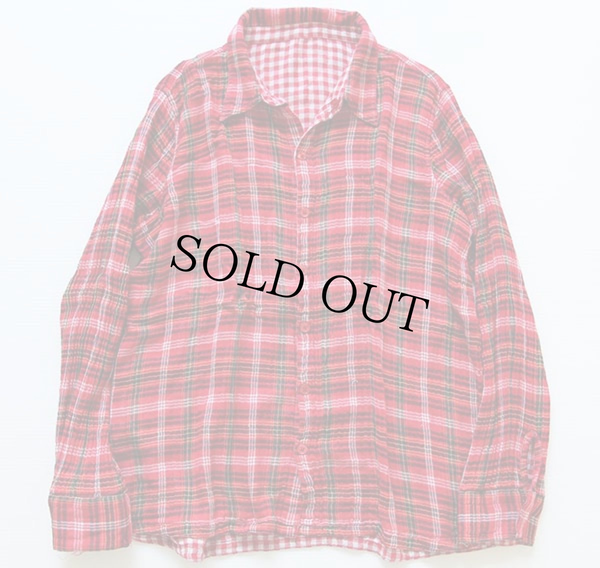 画像2: UNKNOWN ギンガムチェック×タータンチェック リバーシブル ガーゼシャツ (2)