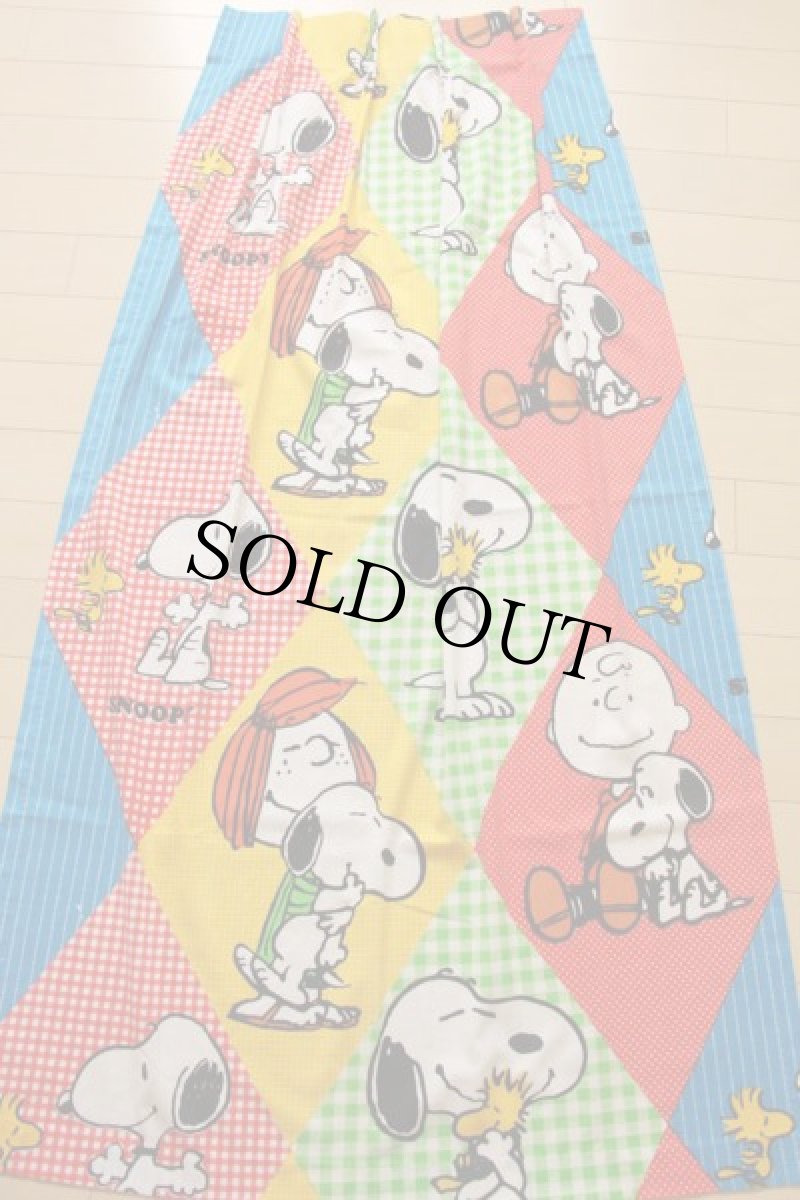 画像2: 70s スヌーピー チャーリーブラウン ペパーミント ウッドストック カーテン (2)
