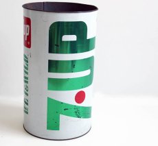 画像1: 70s USA製 7up トラッシュカン★ゴミ箱★ダストボックス (1)