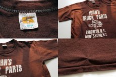 画像4: 80s USA製 RUSSELLラッセル JOHN'S TRUCK PARTS Tシャツ 茶 L (4)