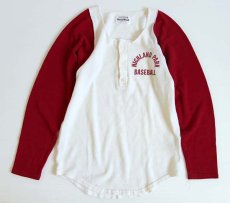 画像1: 80s USA製 sand knit ヘンリーネック アクリルニット 長袖Tシャツ M (1)