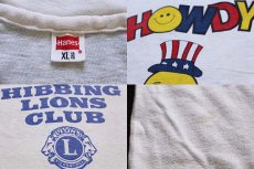 画像3: 70s Hanes HOWDY LIONS CLUB スマイル 両面 染み込みプリント コットンTシャツ 生成り XL (3)