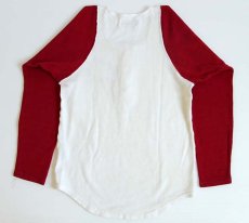 画像2: 80s USA製 sand knit ヘンリーネック アクリルニット 長袖Tシャツ M (2)