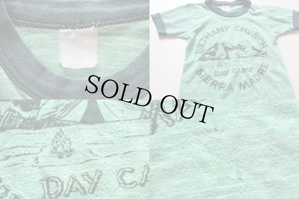 画像4: 80s DAY CAMP リンガーTシャツ 杢グリーン キッズ (4)