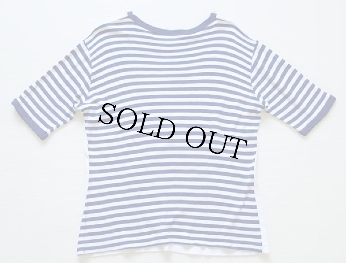 画像3: 70s ドイツ製 ボーダー 切り替え 染み込みプリント Tシャツ 52/54 (3)