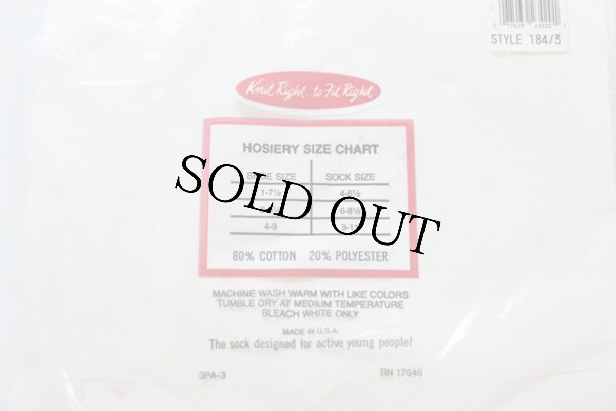 画像3: デッドストック★80s USA製 ACTION ライン入り チューブソックス 9-11 3パック★靴下 (3)