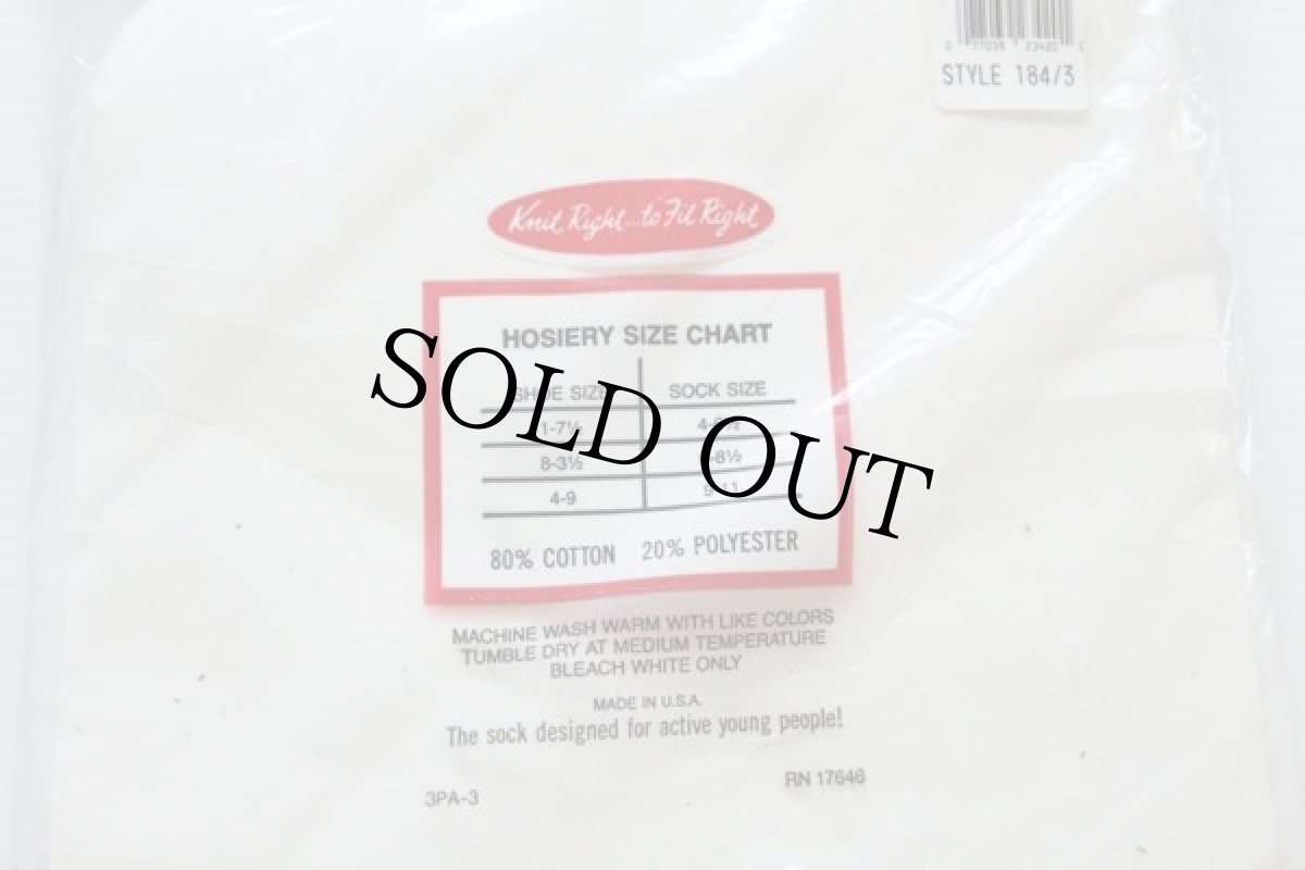 画像3: デッドストック★80s USA製 ACTION ライン入り チューブソックス 9-11 3パック★靴下 (3)