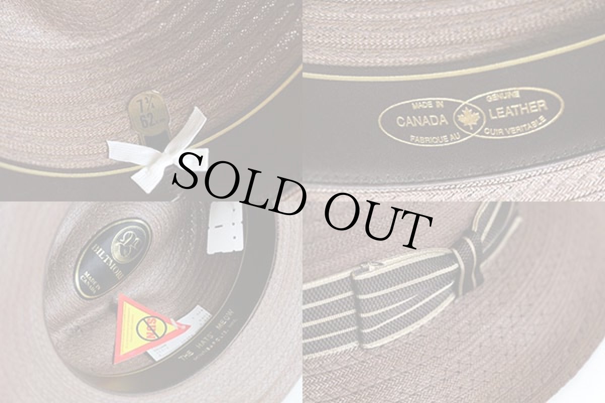 画像3: デッドストック★カナダ製 BILTMORE 中折れ ストローハット ブラウン 7 3/4 62 (3)