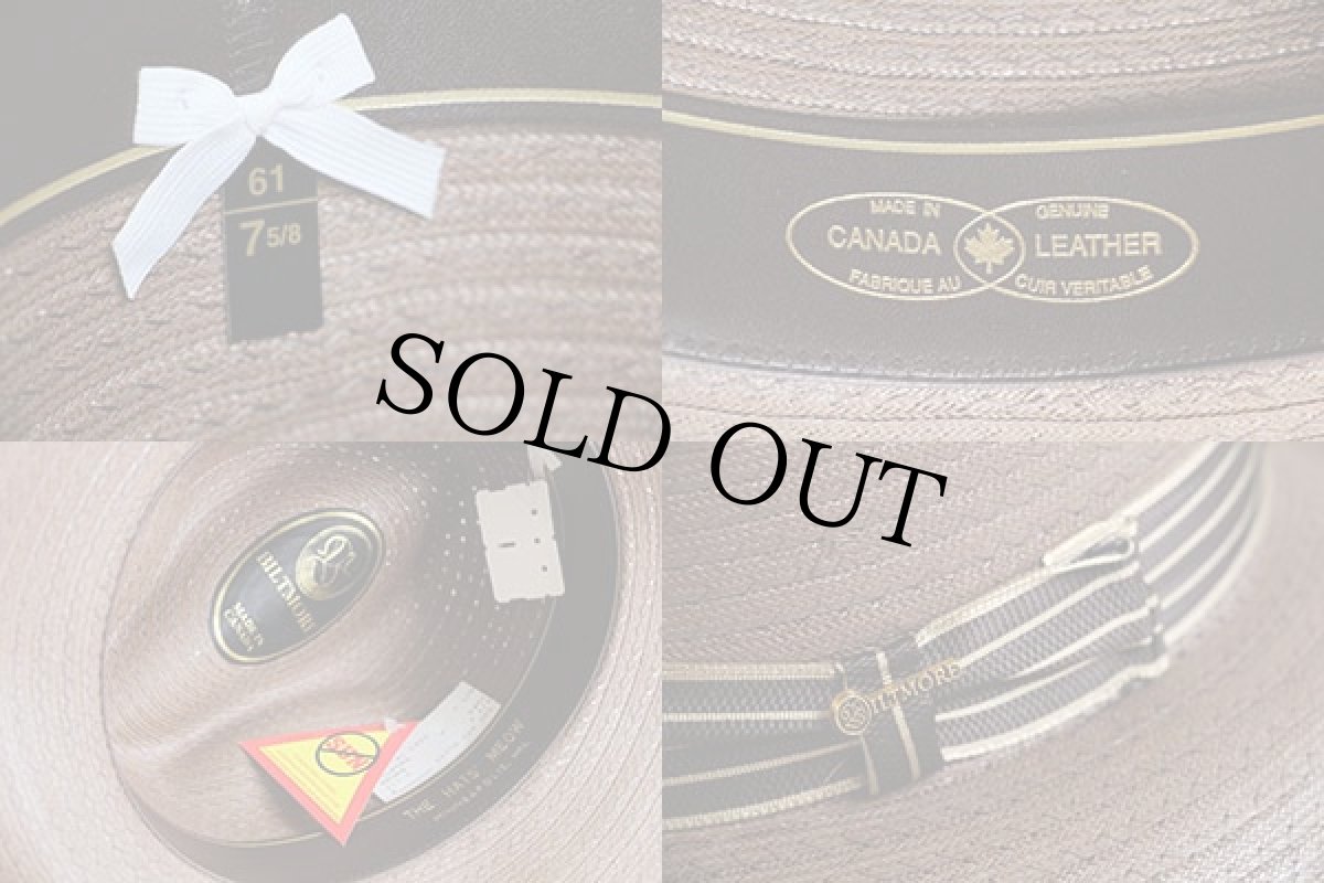 画像3: デッドストック★カナダ製 BILTMORE 中折れ ストローハット ブラウン 7 5/8 61 (3)