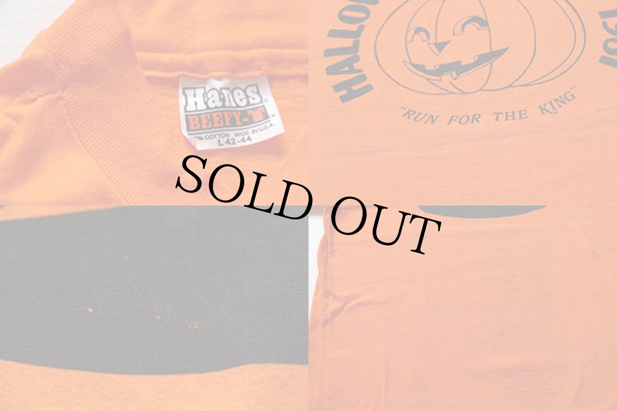 画像3: 80s USA製 Hanes BURGER KING バーガーキング HALLOWEEN ハロウィン 両面 染み込みプリント Tシャツ オレンジ L (3)