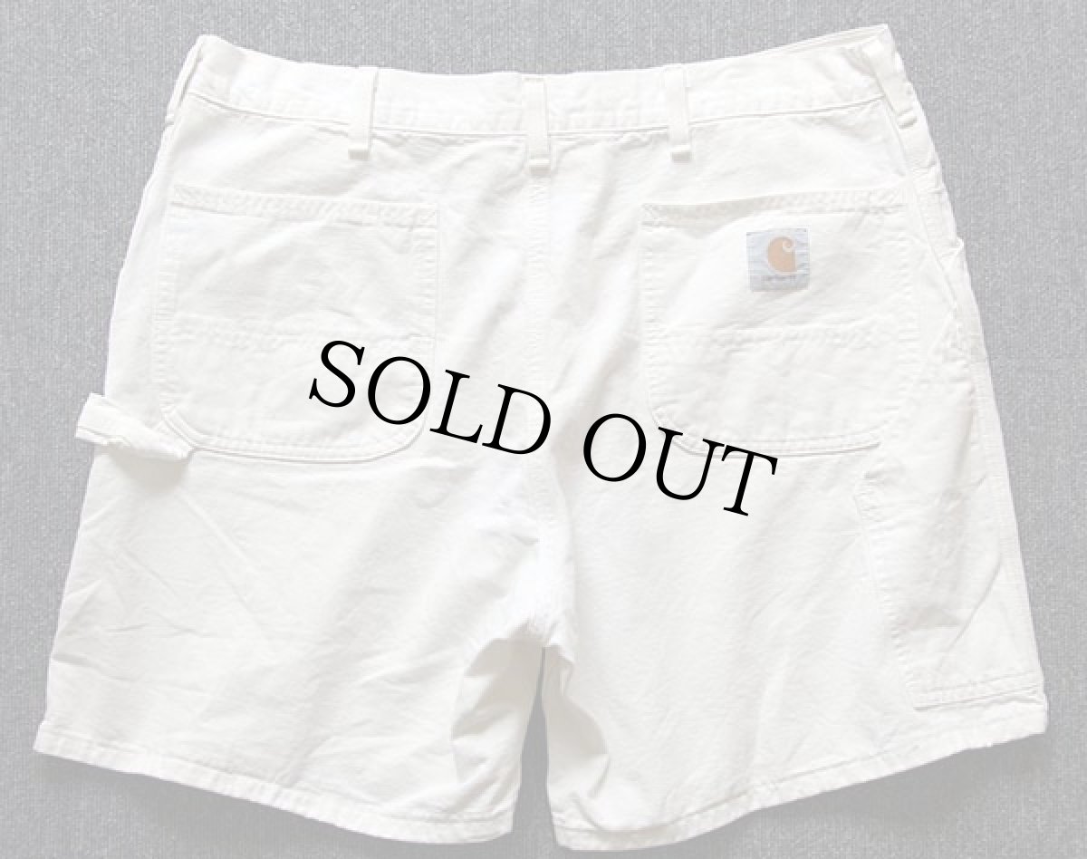 画像2: 90s USA製 carharttカーハート ペインター ショートパンツ 白 38★ショーツ (2)