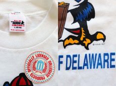 画像3: デッドストック★80s USA製 UNIVERSITY OF DELAWARE マスコット Tシャツ 白 L (3)